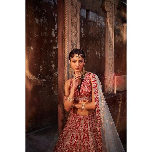 Red Hued Wedding Lehenga