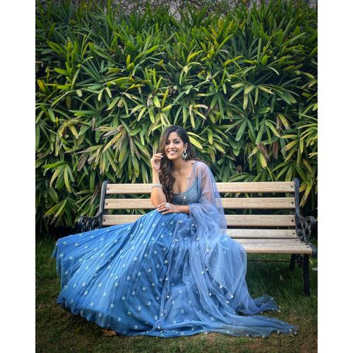 Ishita Dutta - Cobalt Blue Lehenga Set