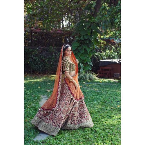 Sonya - Magenta Forest Lehenga Set