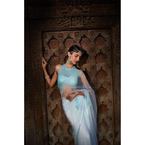 Aqua Silk Saree