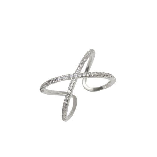 14k Plated X Cross Ring