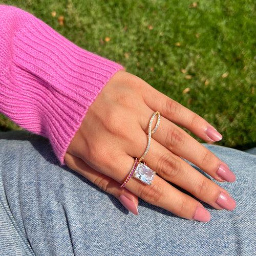 Wave Two Finger Ring