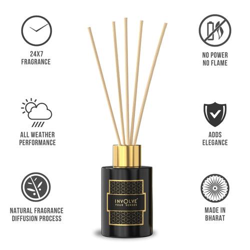 Involve Elegance Golden Glory Reed Diffuser Set