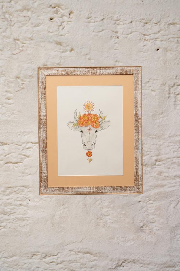 Cow with flowers 2