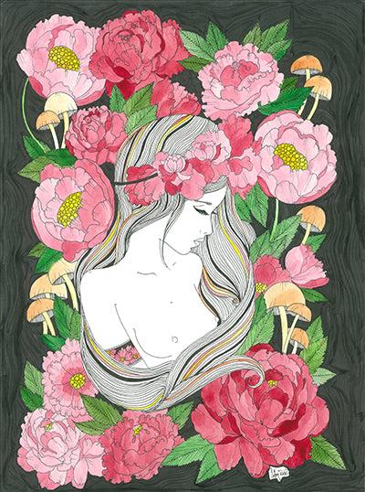 Peony Girl (Size: A3)