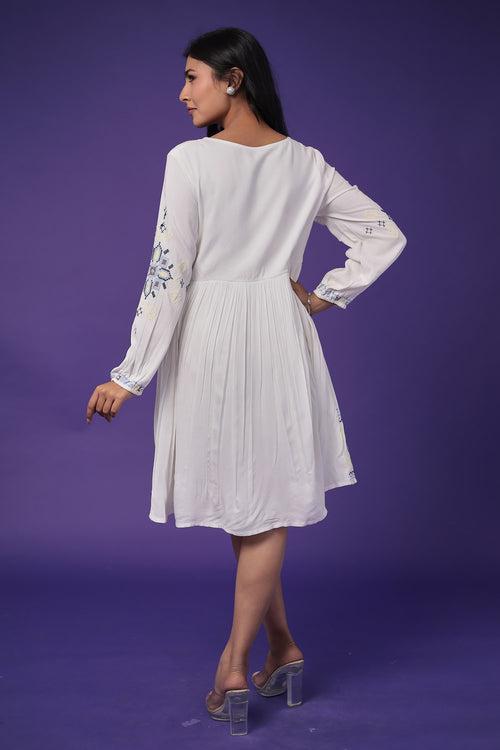 Cotton Dress with Embroidered work