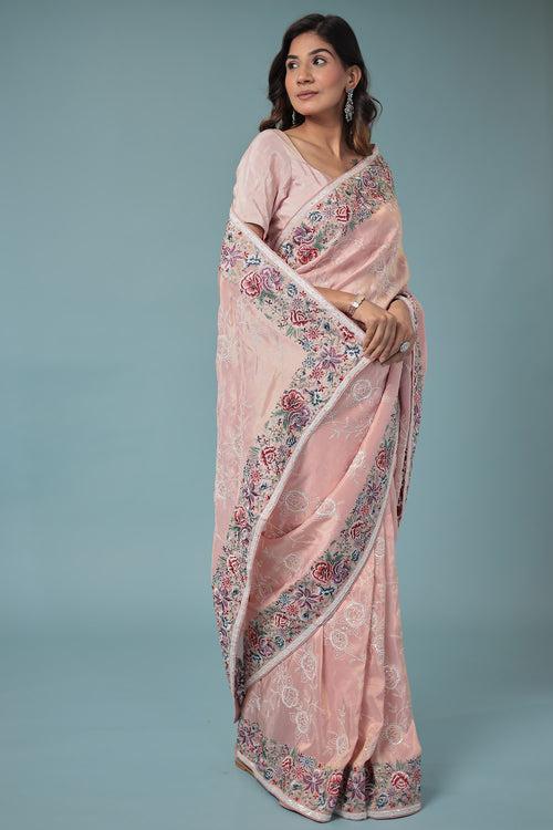 Silk Saree with Sequins Embroidered work