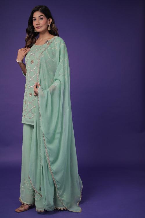 Georgette Suit Embroidered with Aari work