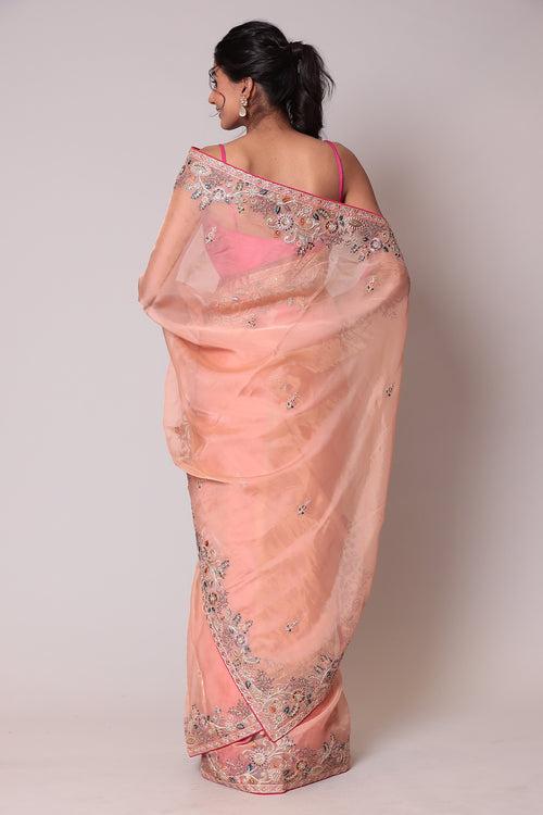 Tissue Saree with Thread work.