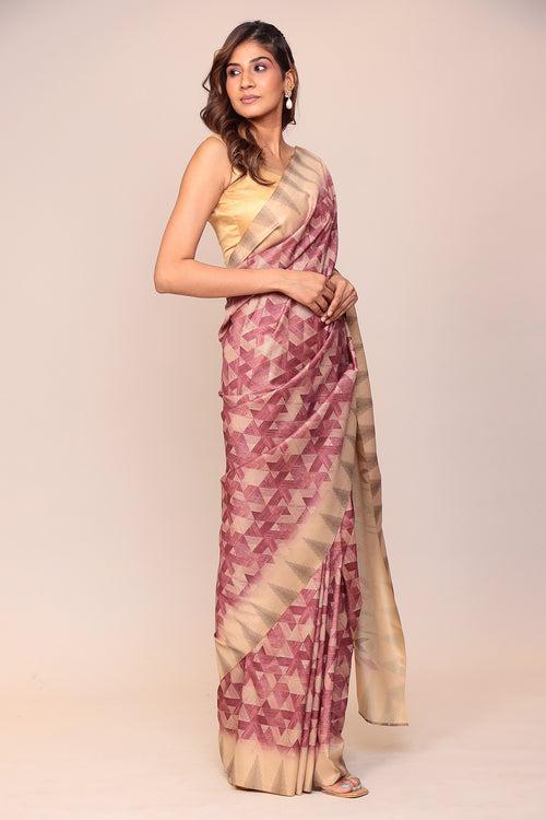 Digital Print Silk blend Saree