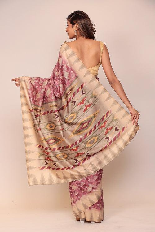 Digital Print Silk blend Saree