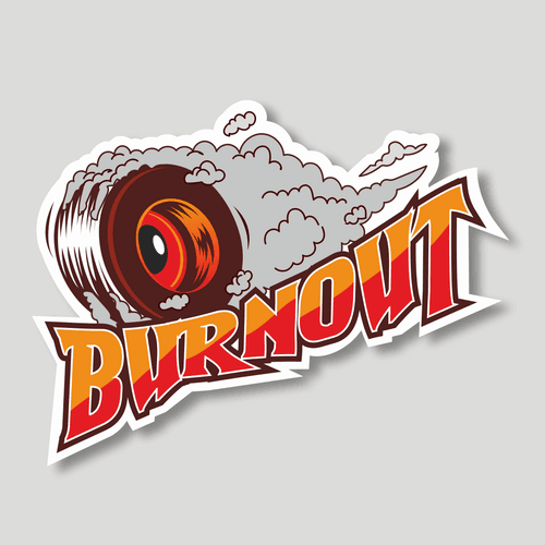 Burnout Orange Sticker