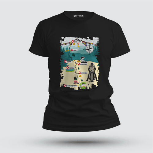 Ladakh Route Map T-shirt