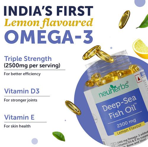 Deep Sea Fish Oil Capsules - 2500 mg Omega 3- 30 Softgels