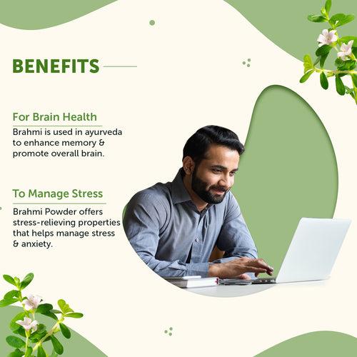 Organic Brahmi Powder for Stress Relief & Calm Mind