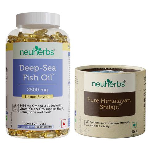 Deep Sea Fish Oil Capsules For Muscles With Free Shilajit Resin