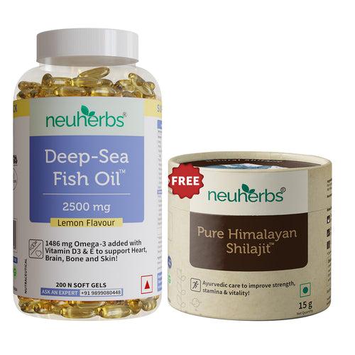 Deep Sea Fish Oil Capsules For Muscles With Free Shilajit Resin