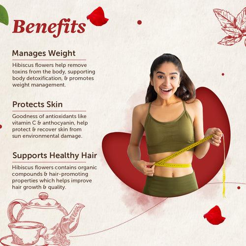 Hibiscus Flower Tea for Hair, Skin & Manage Weight - 50gm