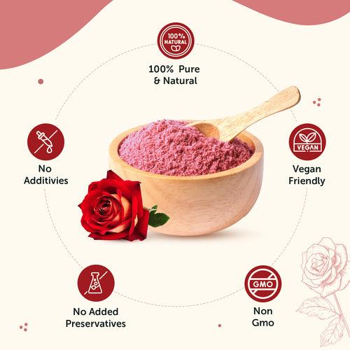 Pure Rose Petal Powder for Glowing & Hydrated Skin