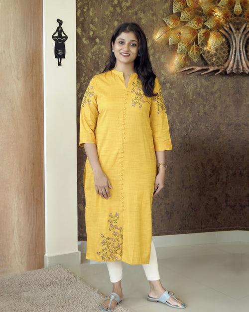 Pure Cotton Slitted Kurti-00242