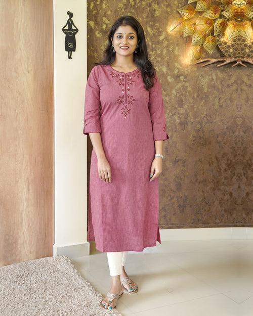 Pure Cotton Slitted Kurti -0336