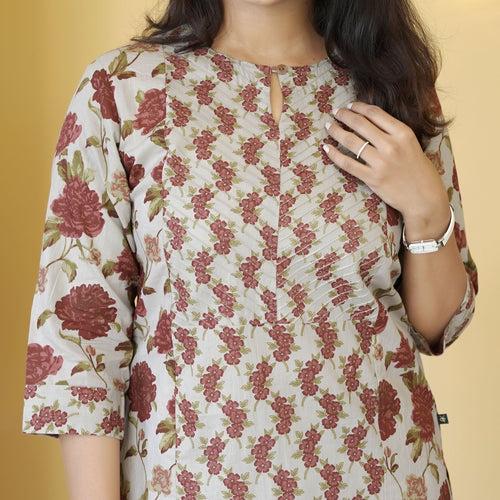 Printed Cotton Kurti Set-4632