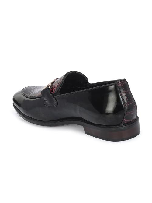 Egoss Platinum Buckled Loafers For Men