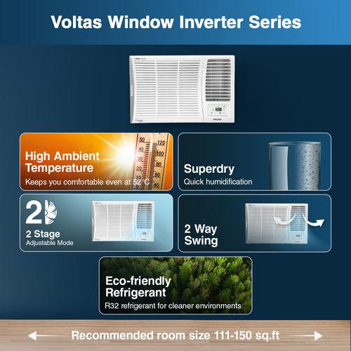 Voltas Inverter Window AC, 1.5 Ton, 3 Star - 183V Vertis Elite