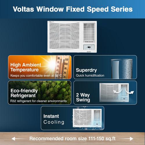 Voltas Fixed Speed Window AC, 1.5 Ton, 3 Star- 183 Vectra Prism