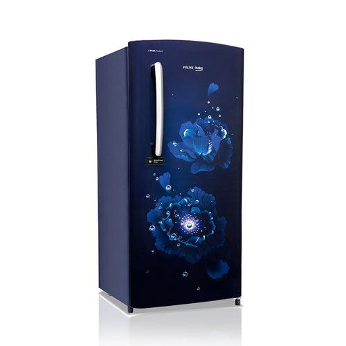 Voltas Beko 185 L, 3 Star, Single Door DC Refrigerator (Fairy Flower Blue)