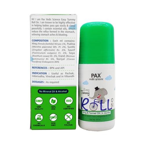 PAX VEDIC SCIENCE EASY TUMMY ROLL ON- NATURAL RELIEF FROM INDIGESTION & COLIC