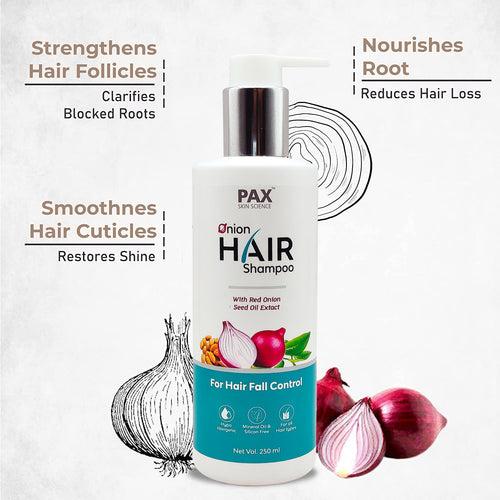 Pax Skin Science Onion Shampoo for Hair Growth, Strengthen Hair, Soft and Smooth hair, 200 ml
