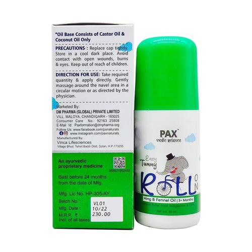 PAX VEDIC SCIENCE EASY TUMMY ROLL ON- NATURAL RELIEF FROM INDIGESTION & COLIC