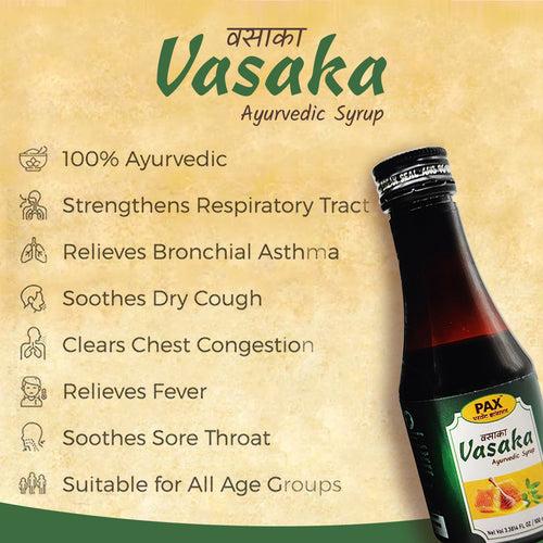 Paxvedic Vasaka -100 ml syrup with Tulsi, Bhranga, Bansa, kantkari & Somlata