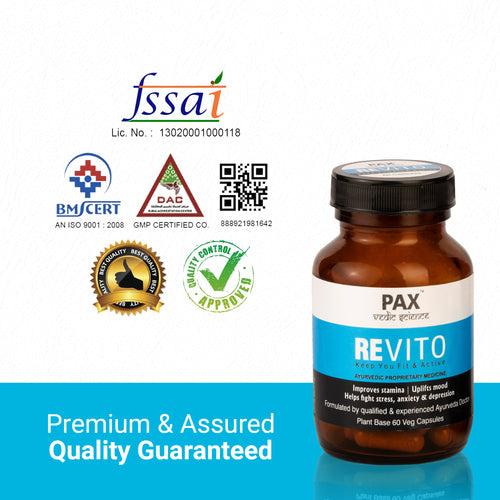 Pax Vedic Science Revito Capsule 60 veg capsules -BUY  1 GET 1 FREE (120 Capsules )