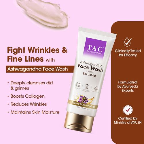 Ashwagandha Face Wash with Bakuchiol, 50ml (Pack of 2)