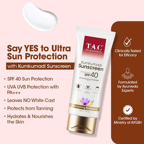 Kumkumadi Sunscreen SPF 40 - 50ml (Pack of 2)