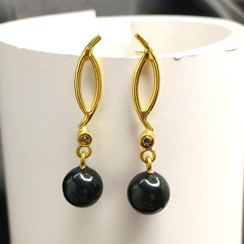 Vintage Gold Plated Dangle Drop Earring