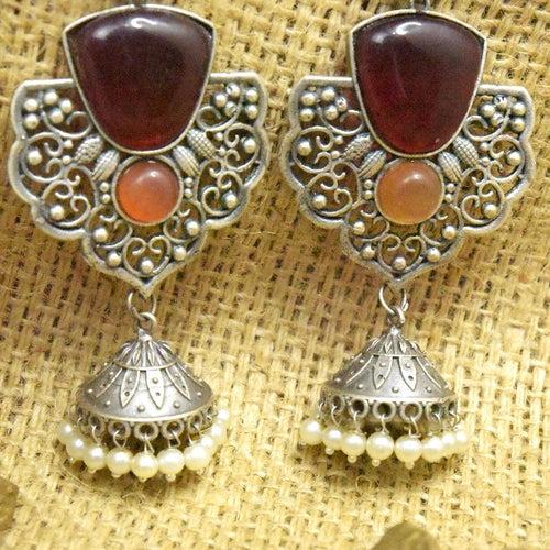 Oxidized Indian Jhumka Earrings