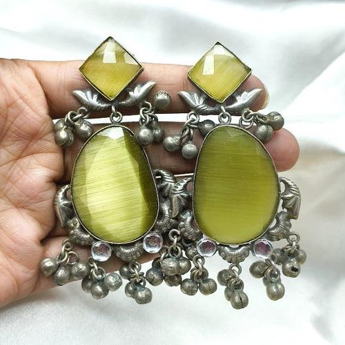 Long Dangle Kundan Earrings With Ghungroo