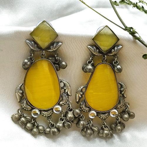 Long Dangle Kundan Earrings With Ghungroo