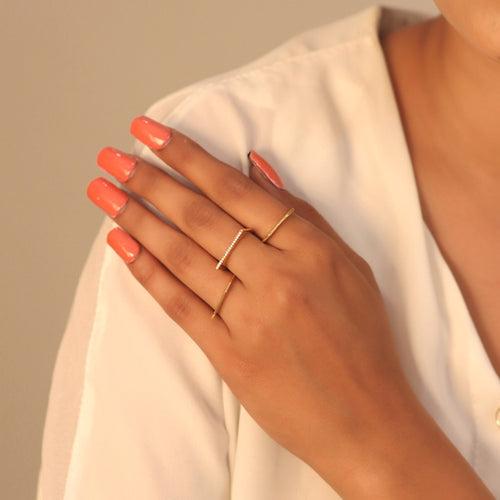 Set Of 3 Flat Imitation Ring