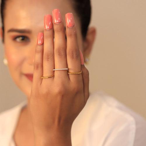 Set Of 3 Flat Imitation Ring