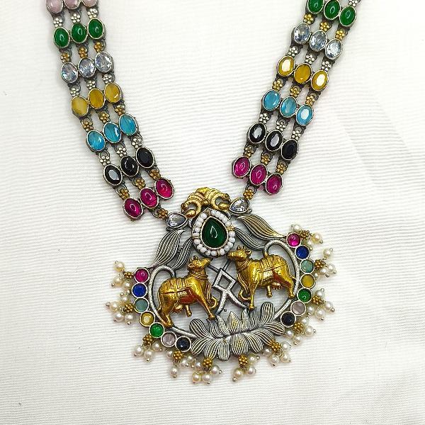 Multi Color Stone Necklace Set