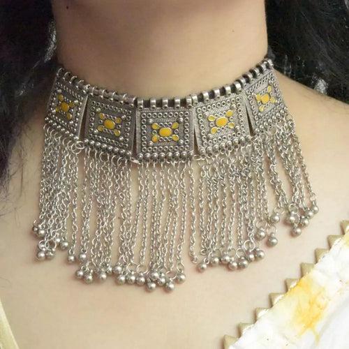 Oxidized Choker Necklaces For Garba