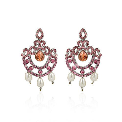 Chandbali Beaded and Stone Earrings