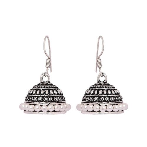 Jhumki shaped earrings in German Silver