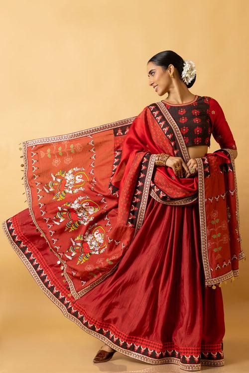 NATYA GANAPATI EMBROIDERED DUPATTA