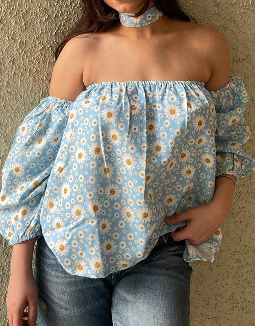 Daisy Off Shoulder Top with choker