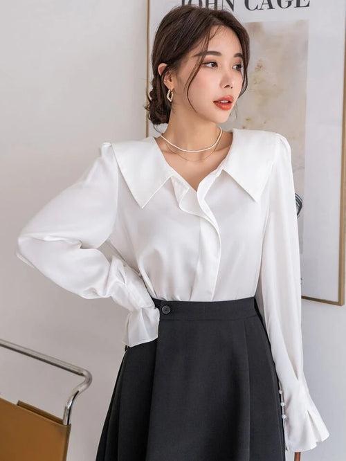 Statement Pleated Flounce Sleeve Blouse